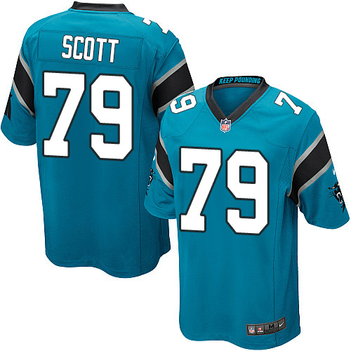 Men's Game Chris Scott Nike Jersey Blue Alternate - #79 NFL Carolina Panthers